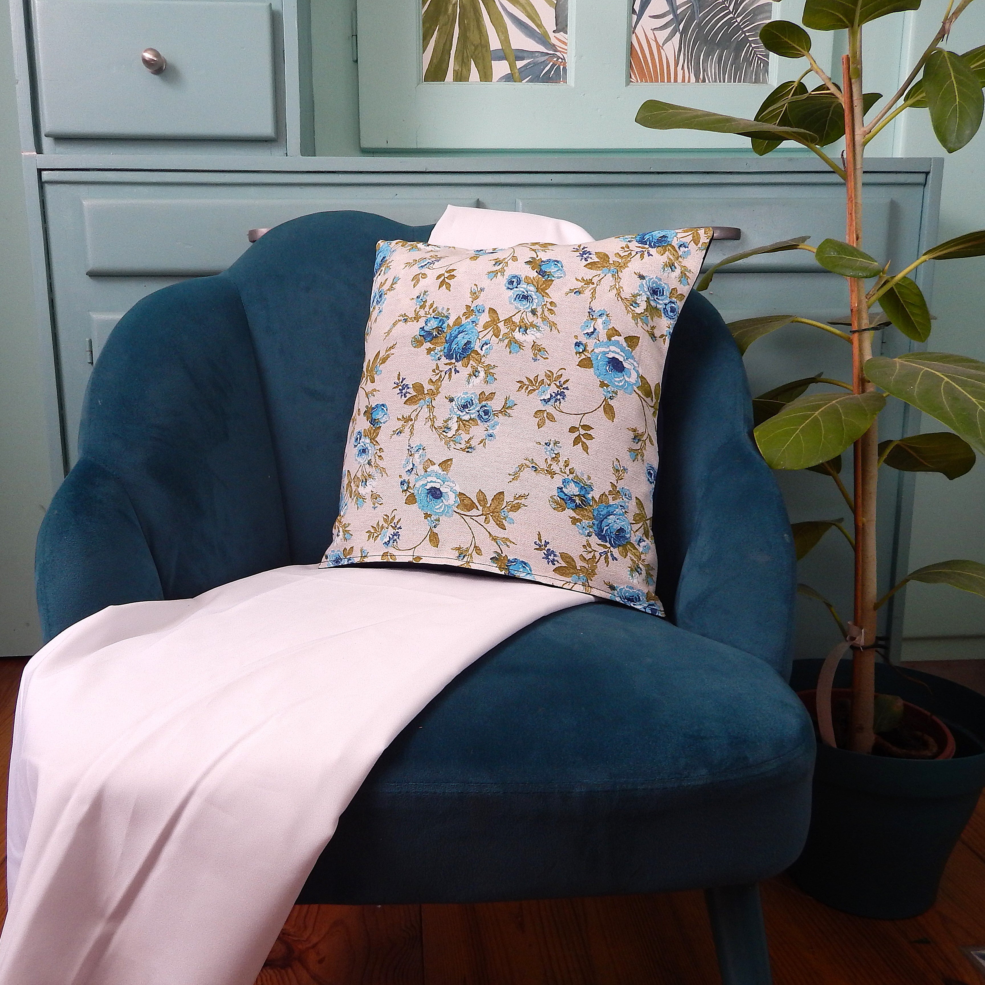 Housse de coussin patchée fait-main