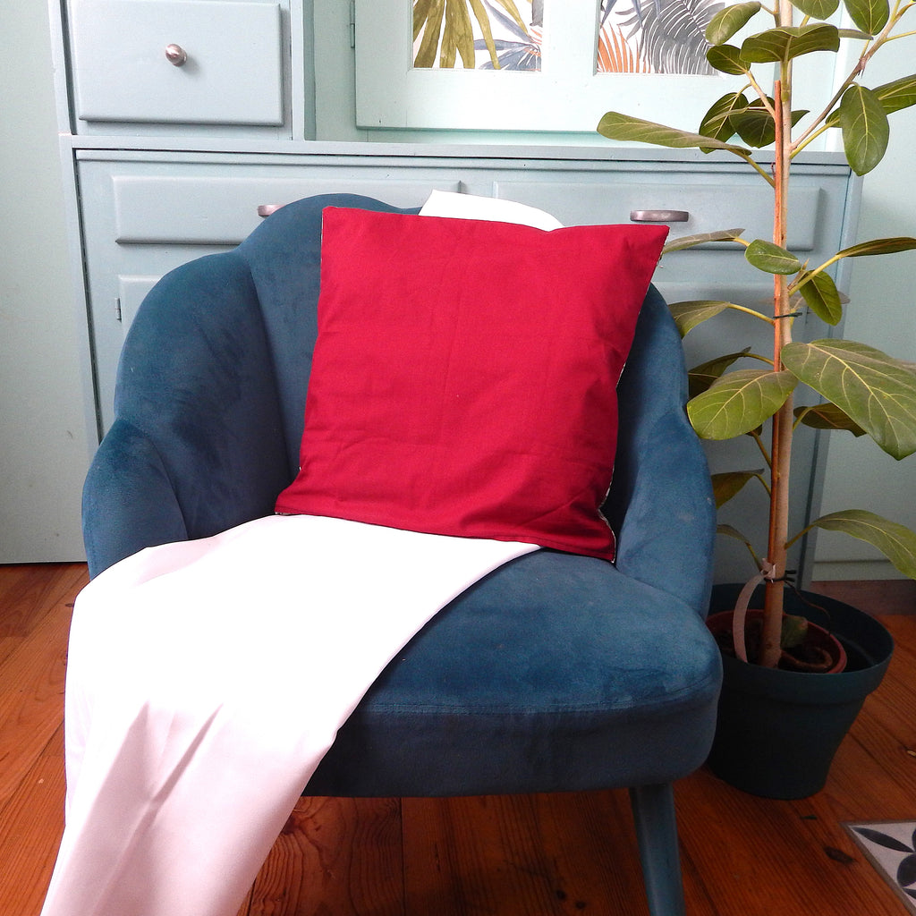 Housse de coussin patchée fait-main